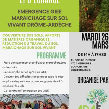Fin du GIEE MSV Drôme-Ardèche et lancement d’une nouvelle dynamique sur le MSV – Rendez-vous le 26 mars
